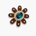 Broche flor cristal oval indicolite