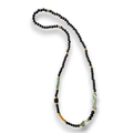 Collar ébano, amatista verde, ónix, ámbar báltico, turmalina negra y aventurina