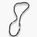 Collar ébano, lapizlázuli, turquesa y cuarzo ahumado