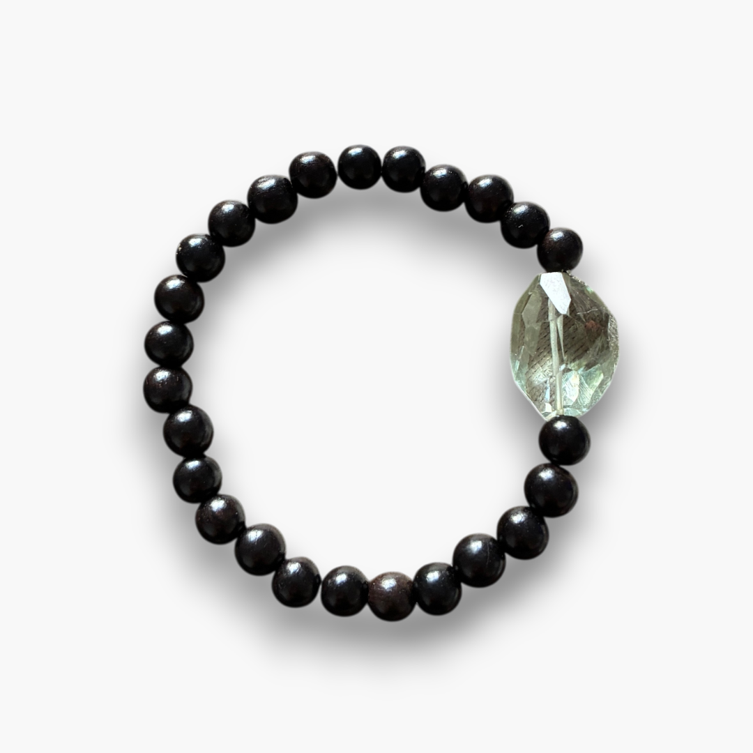 Pulsera amatista verde y ébano