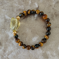 Pulsera citrino y ojo de tigre