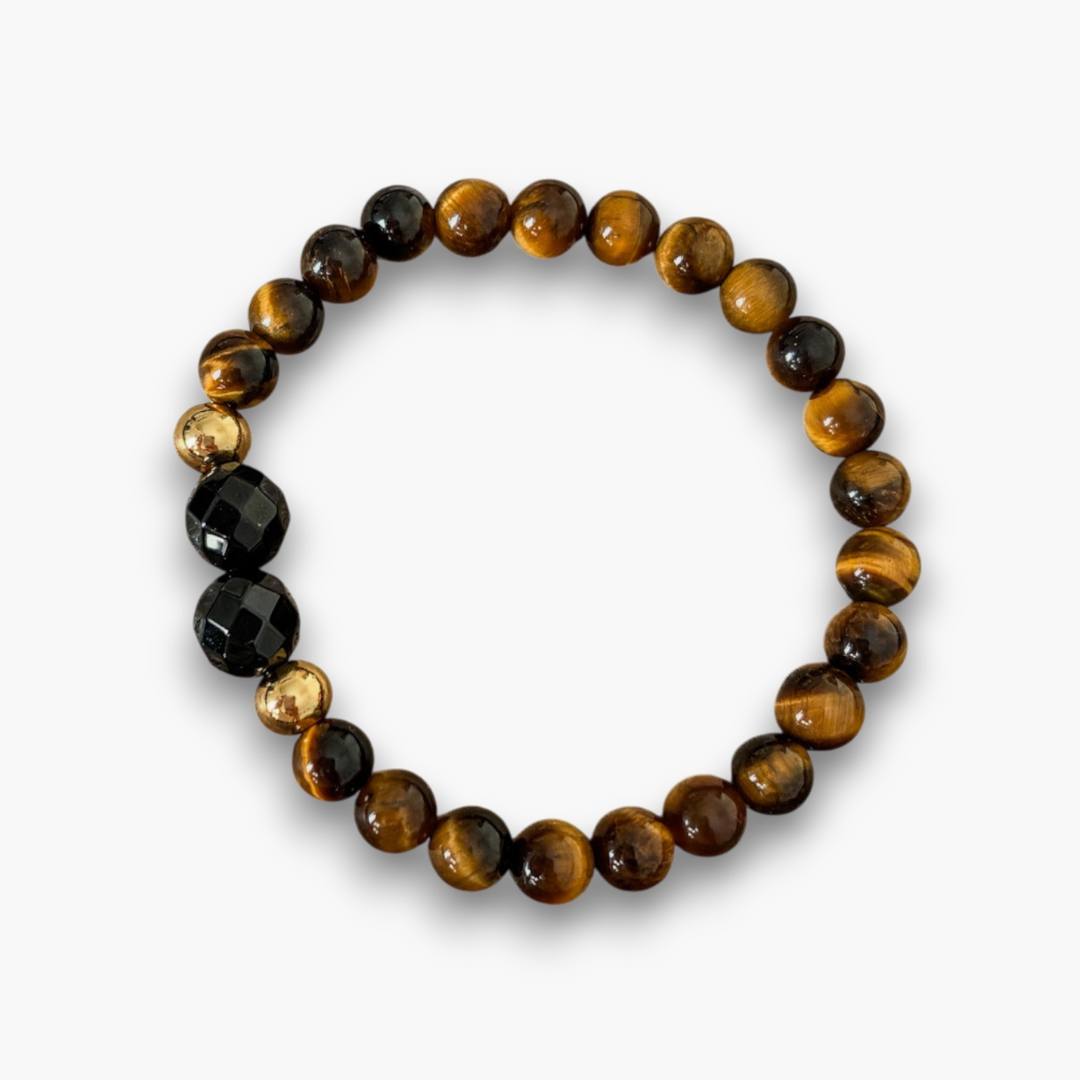 Pulsera ónix y ojo de tigre