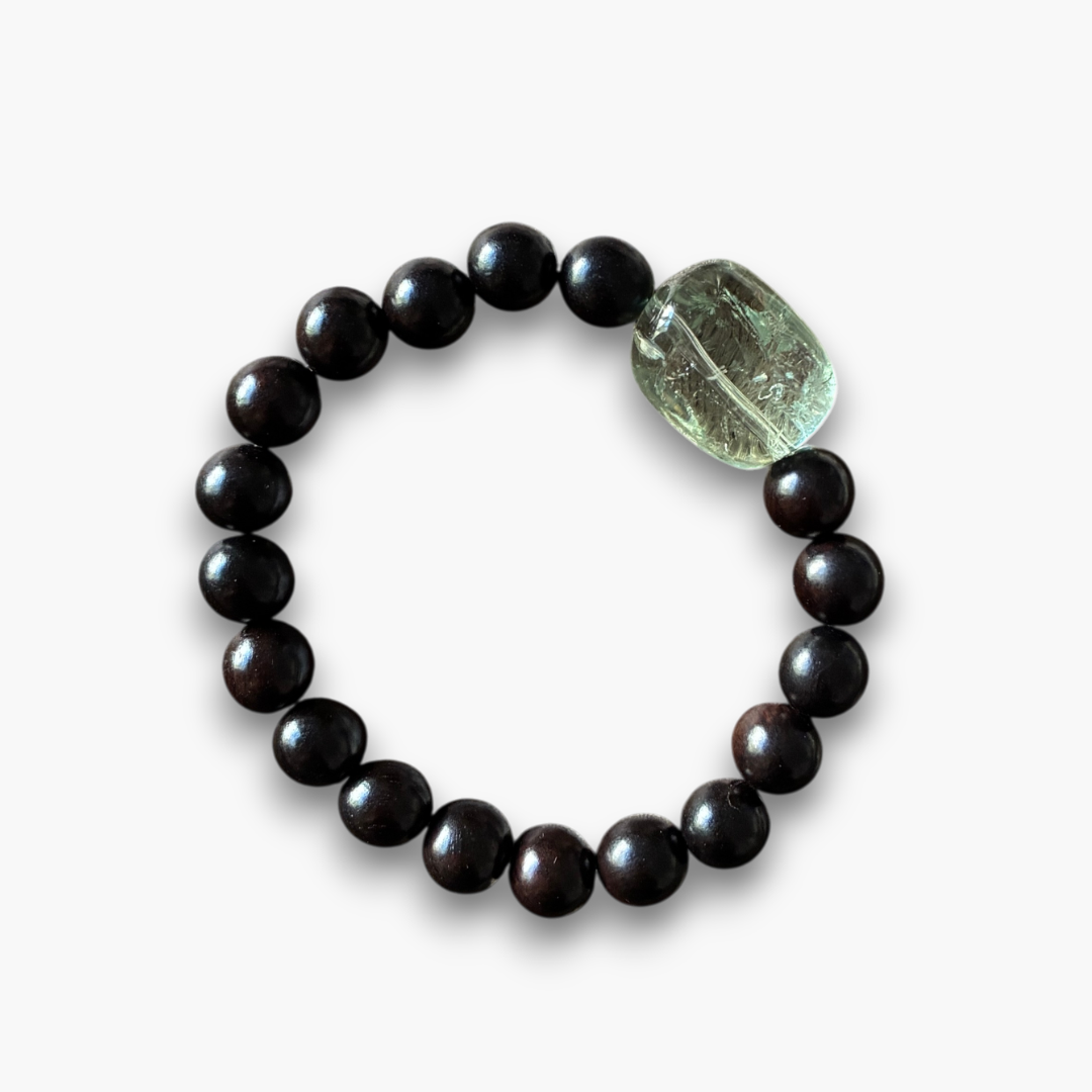 Pulsera ébano y amatista verde