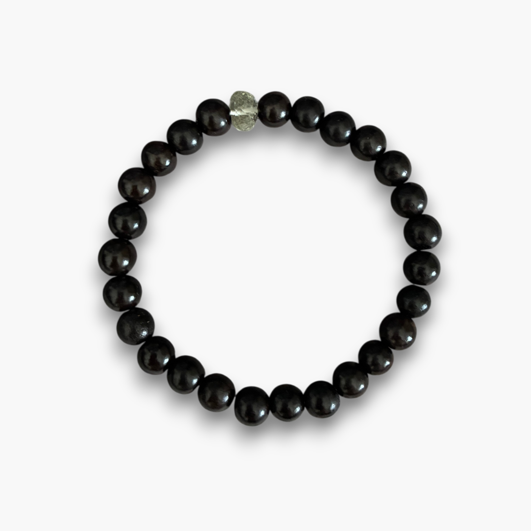 Pulsera prasiolita y ébano