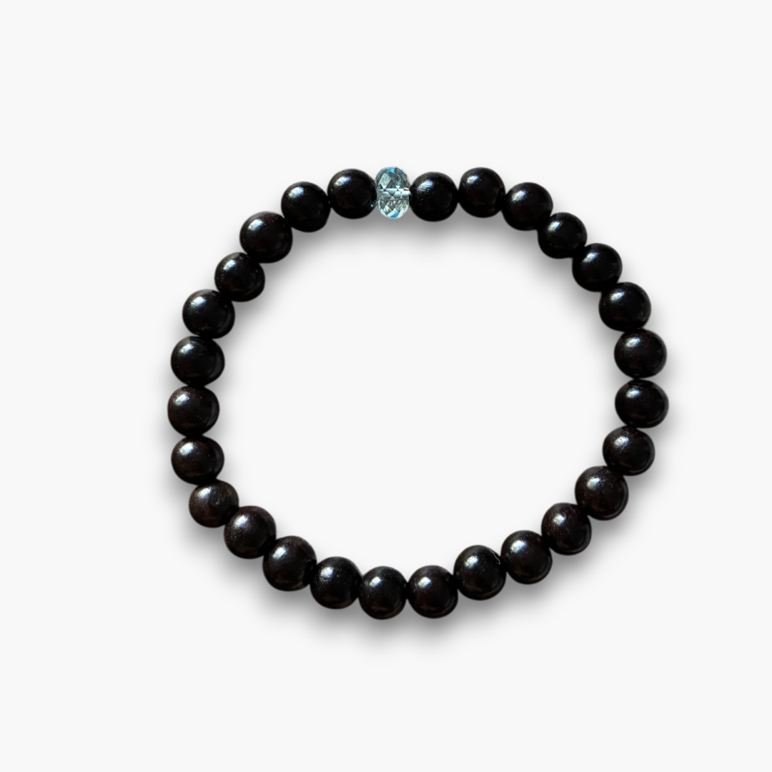 Pulsera ébano y topacio azul