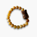 Pulsera ópalo amarillo y tulipán jaspe leopardo