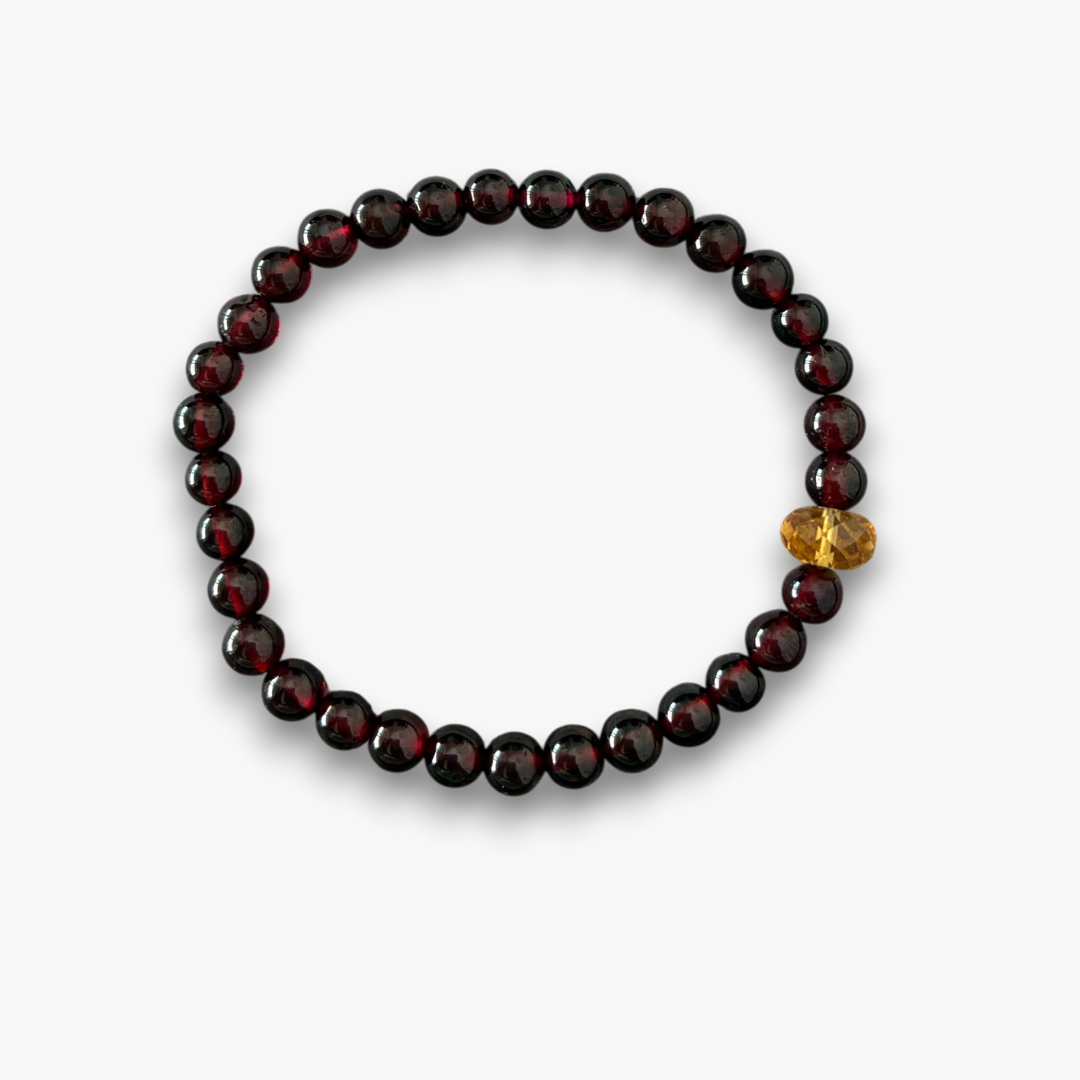 Pulsera granate y topacio imperial